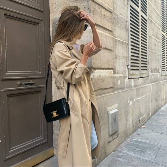 New! MSRP $4250 Authentic CELINE CLASSIQUE TRIOMPHE BAG IN BLACK Shiny Calfskin - Picture 3 of 16